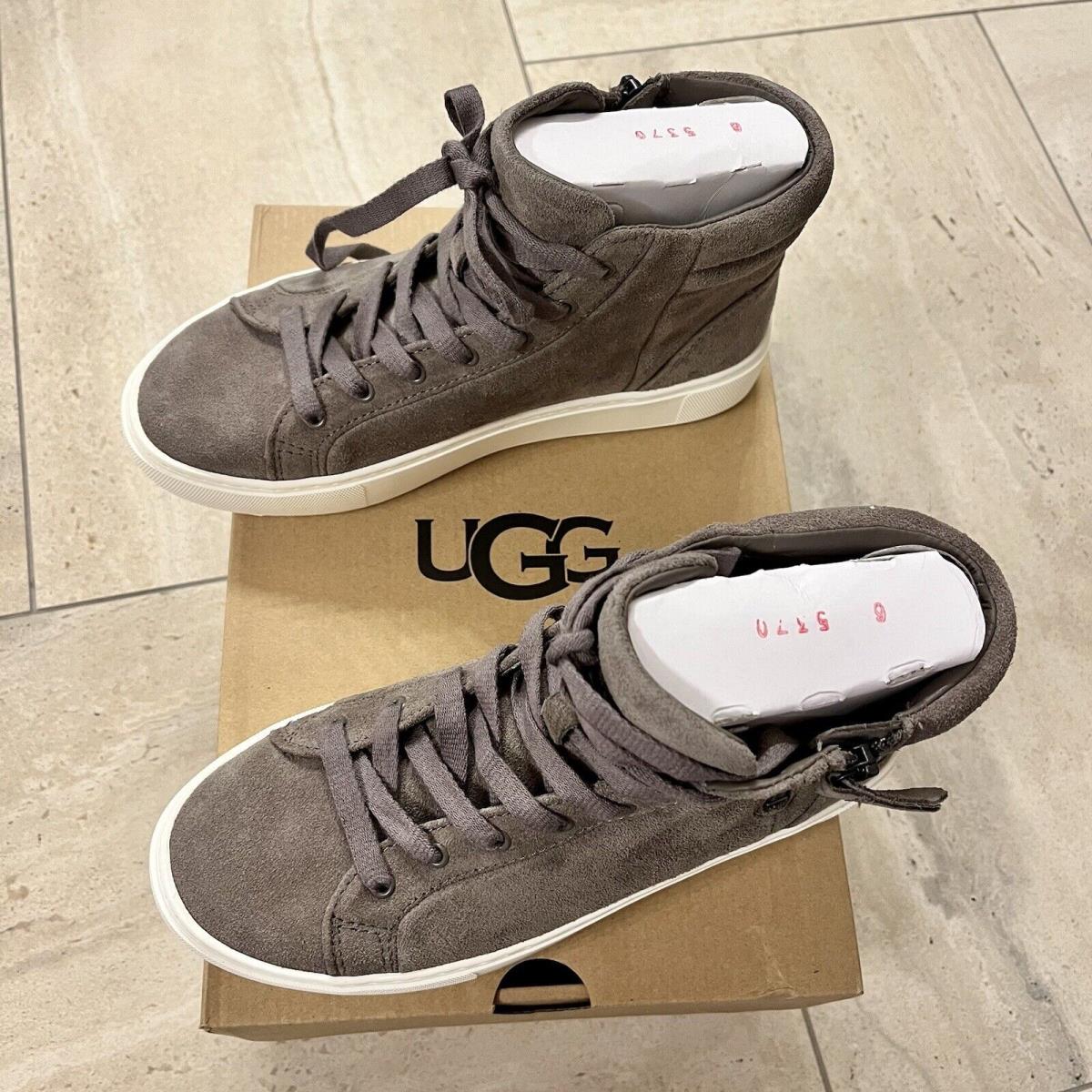 Size 7 Ugg Womens Leather Platform Fashion Boots Sneakers Shoes Gray