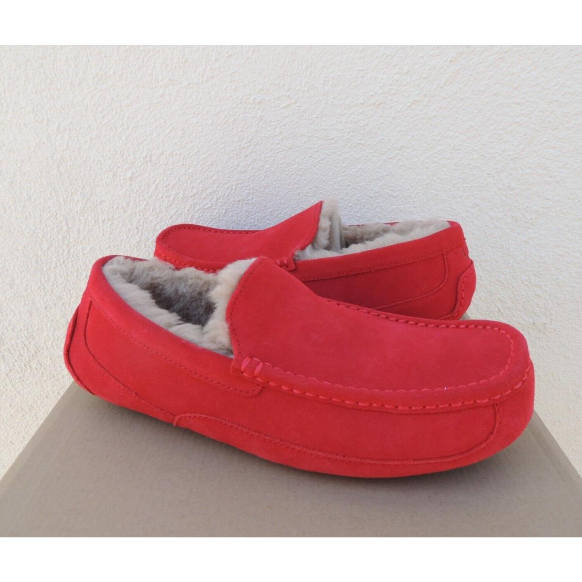 Ugg Ascot Samba Red Suede/ Sheepwool Slippers Men US 10/ Eur 43 Fits Small