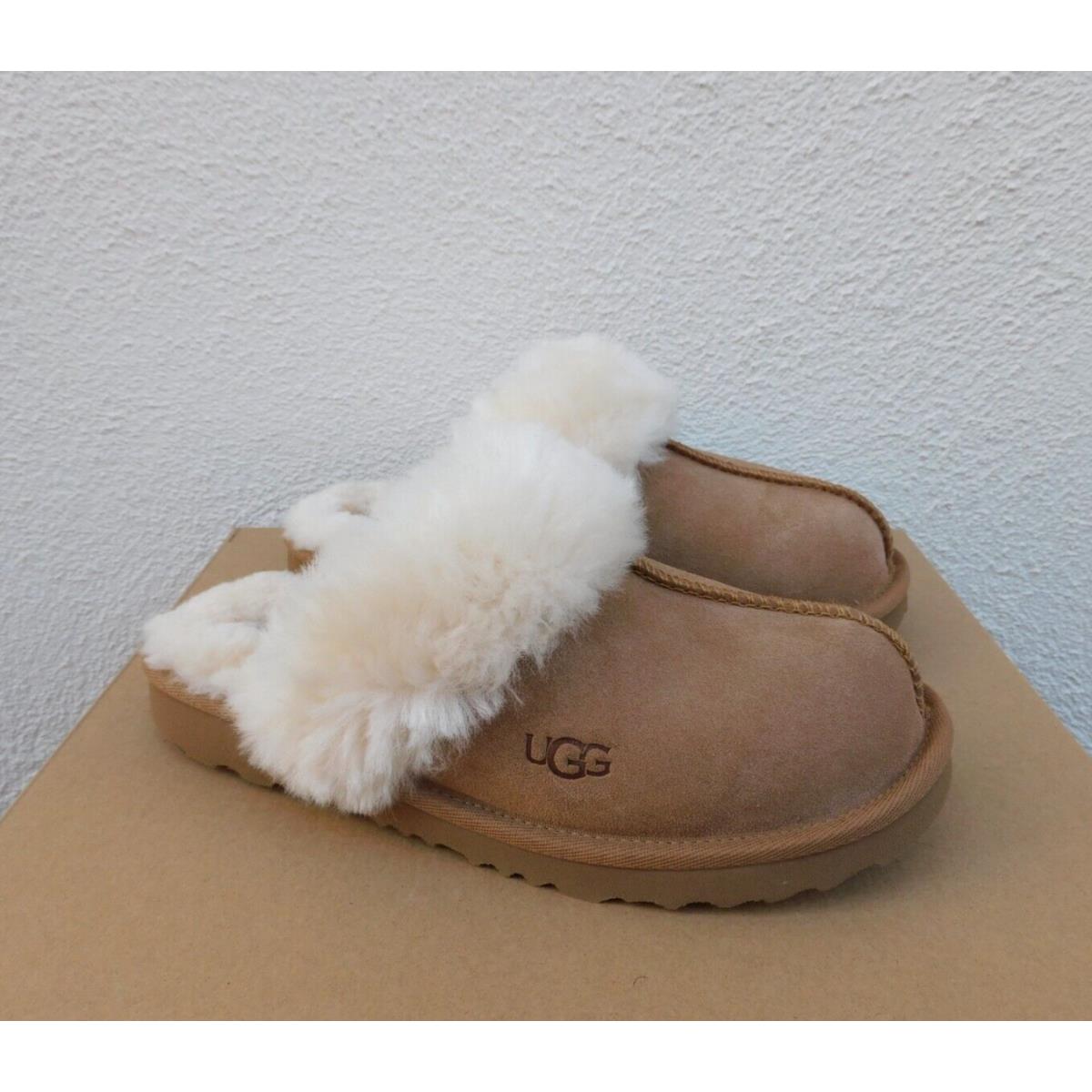 Ugg Chestnut Cozy II Suede/ Sheepskin Slippers Shoe Youth 6 Fits Women US 7