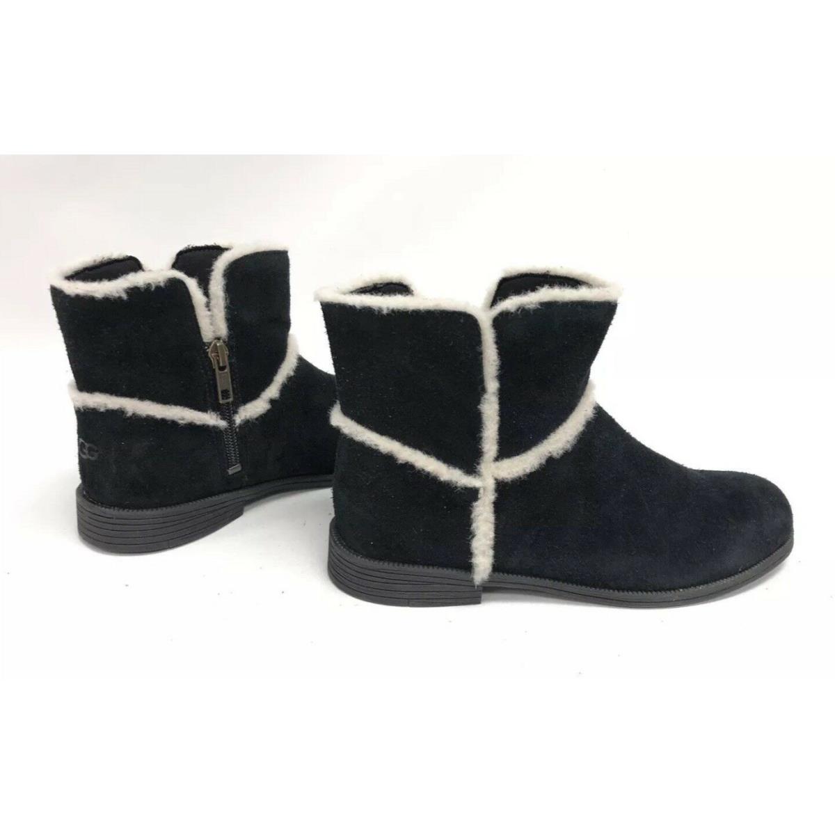 Ugg Australia Coletta Black Suede Boot Ankle Bootie Kids Youth Size US 1 EU 32.5