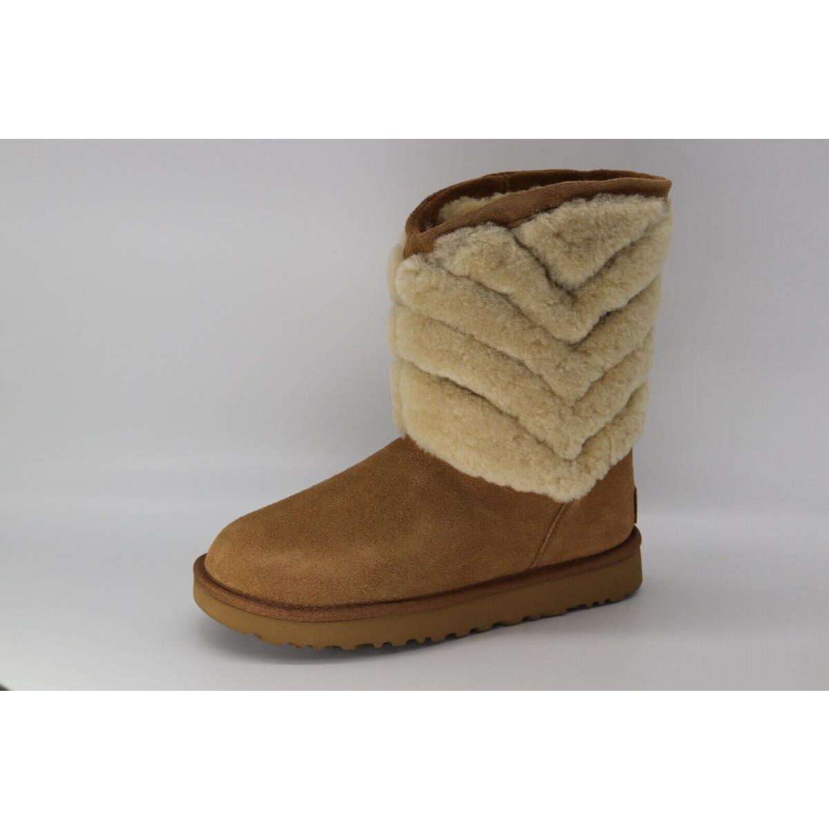 Ugg Tania Chestnut Suede Sheepskin Short Winter Bootie 1012391 Size 6