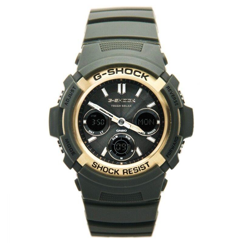 Casio Tough Solar World Time Military Green Strap Men`s Watch AWR-M100A-3A