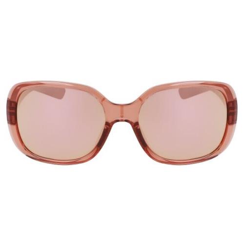 Nike Audacious-m FD5094 668 Sunglasses Women`s Fossil Rose/rose Gold Mirror 54mm