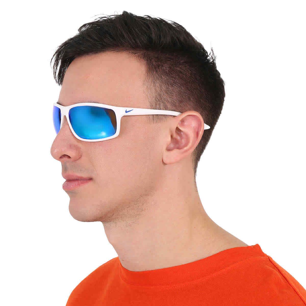 Nike Blue Mirror Sport Men`s Sunglasses Nike Adrenaline M EV1113 100 66