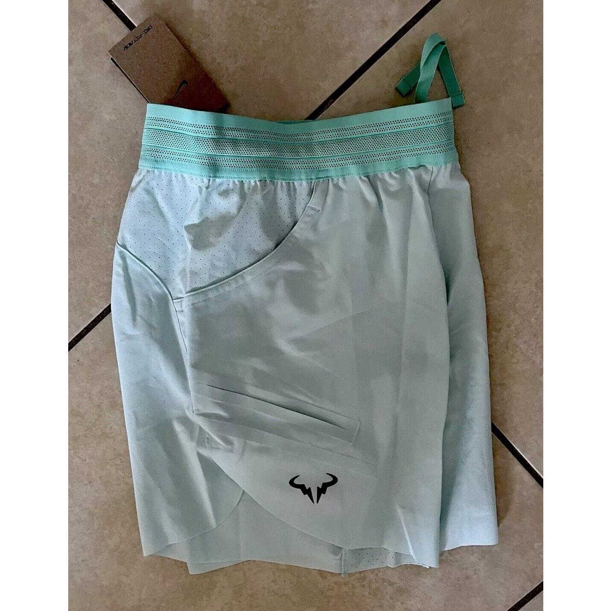 Nike Men S Court Rafa Nadal Shorts 7 Tennis DV2881-346 Jade Ice/emerald Rise