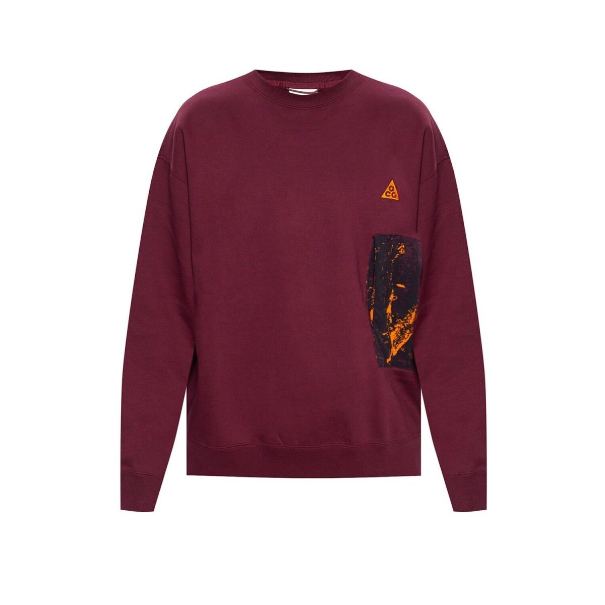 Nike Acg Crew Neck Sweatshirt CZ5102-643 Night Maroon Men`s Size Large