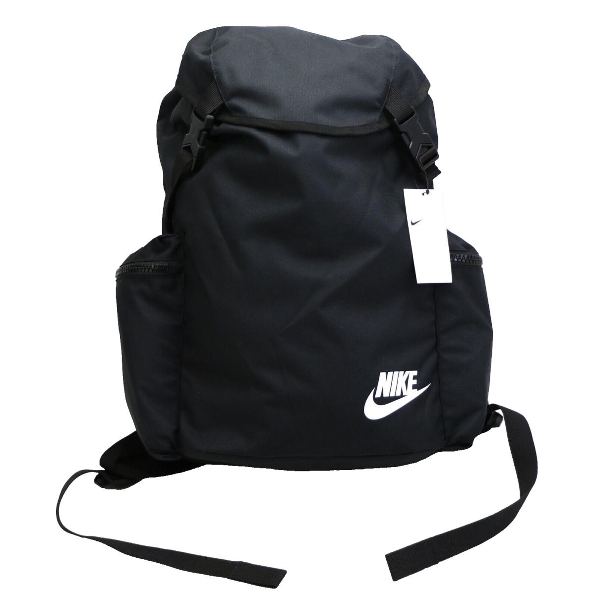 Nike Heritage Backpack Rucksack Laptop Compartment BA6150-010 Black Storm Flap