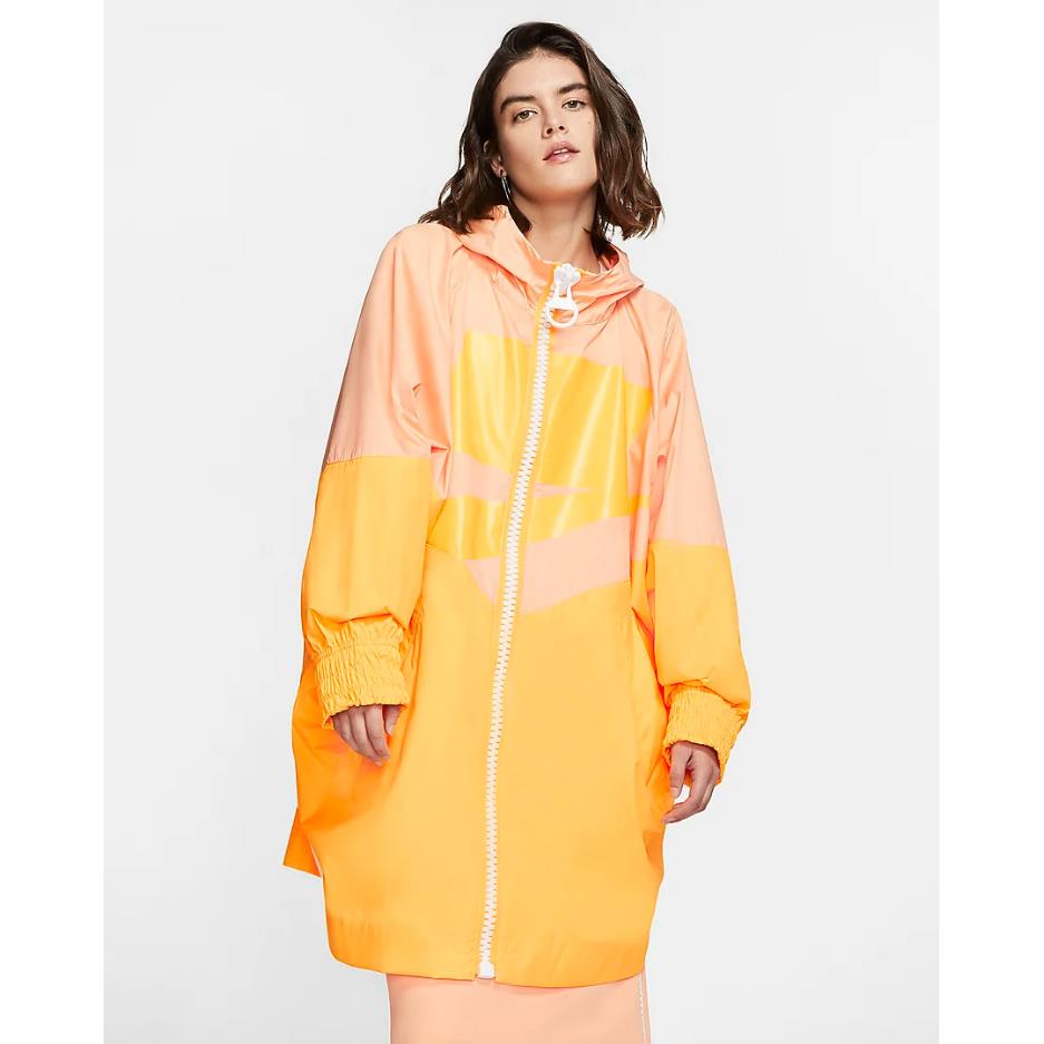 Women`s Nike Oversized Windrunner Parka Jacket One Size Water Repellent Orange