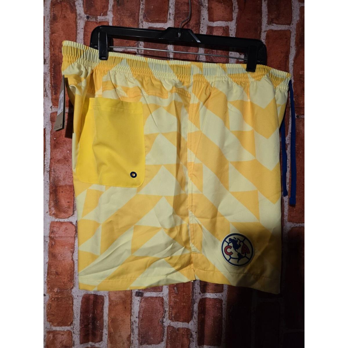 Nike Club America Flow Graphic Shorts Mens Xxl DZ5649-706 Yellow/white