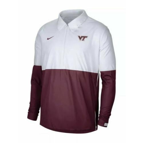 Nike Virginia Tech Football Pullover 1/4 Zip On-field Jacket CQ5134-100 Men`s L