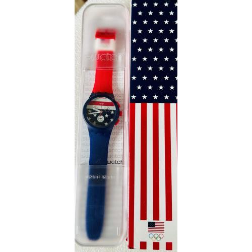 Swatch Stars & Stripes Nos 2016 Swatch Usa Olympic Watch Stars Stripes Chronograph SUSZ101 Ltd Ed