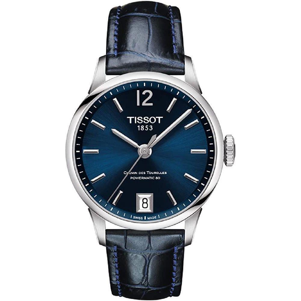 Tissot Chemin Des Tourelles Automatic Blue Dial Ladies Watch T099.207.16.047.00 - Dial: Blue, Band: Blue