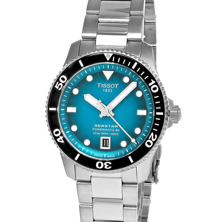 Tissot Seastar 40MM Graded Turquoise Black Dial Men`s Watch T120.807.11.091.00