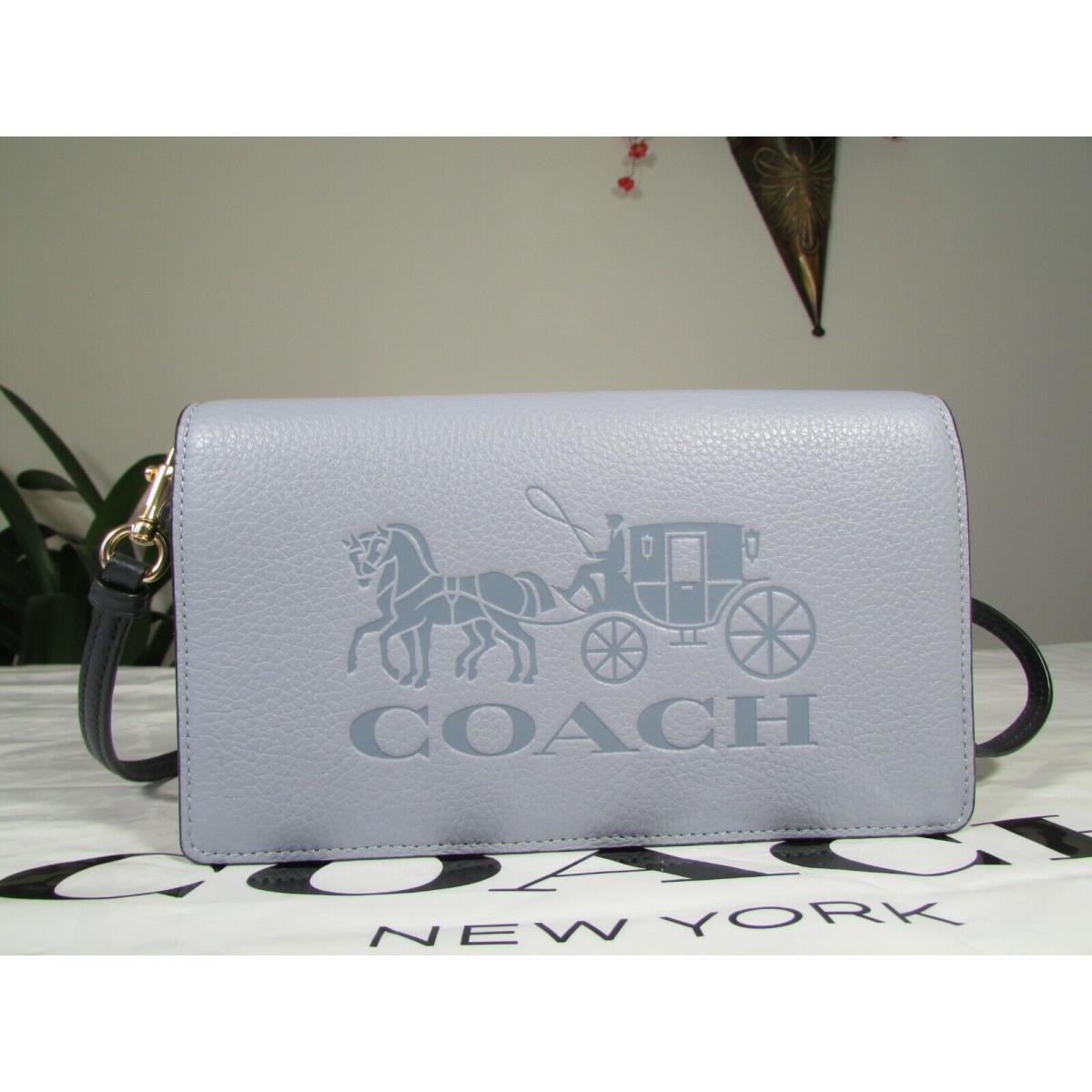 Coach Leather Horse Carriage Anna Foldover Clutch Crossbody C5887 Twilight Multi