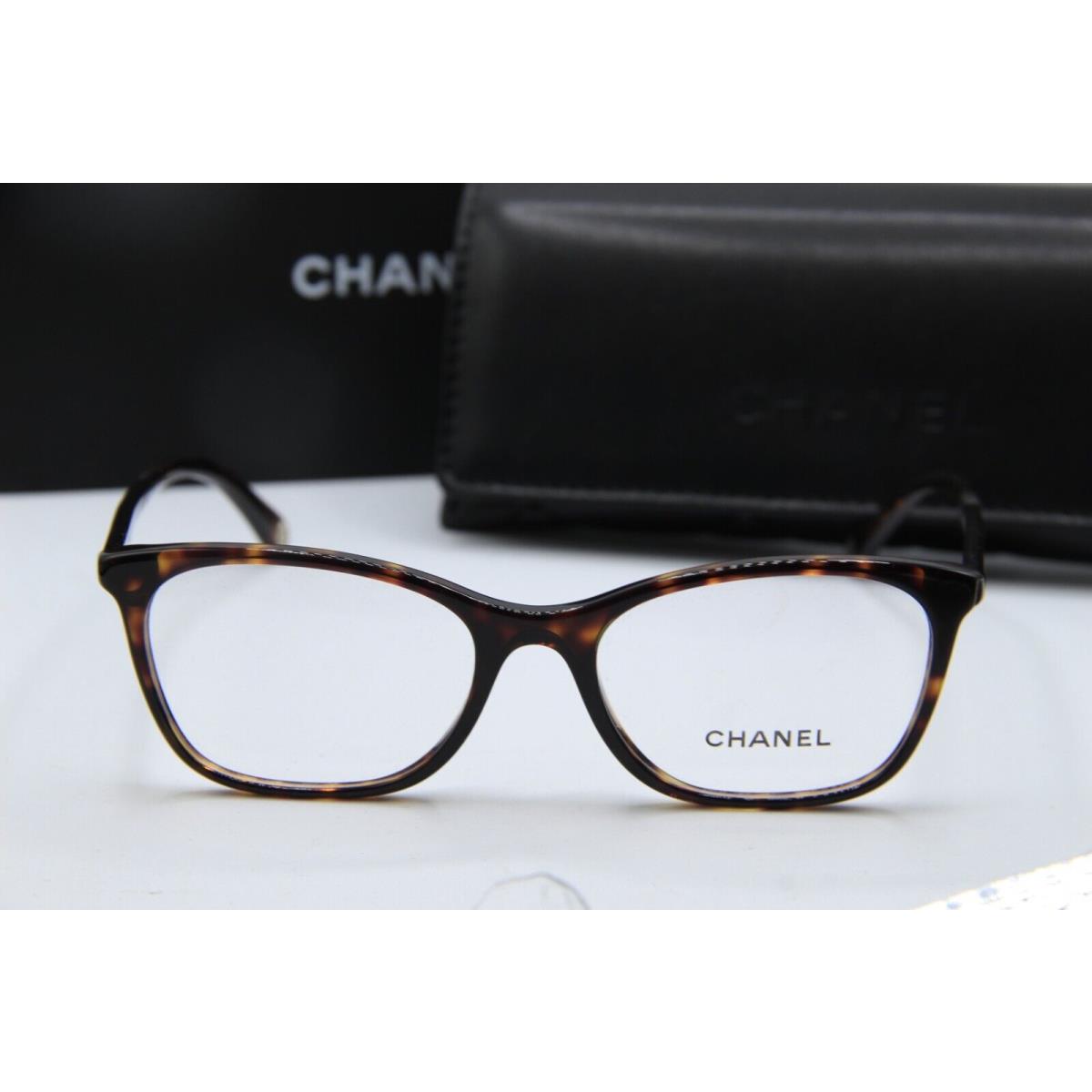 Chanel 3414 C. 714 Havana Black Eyeglasses W/case 52-17