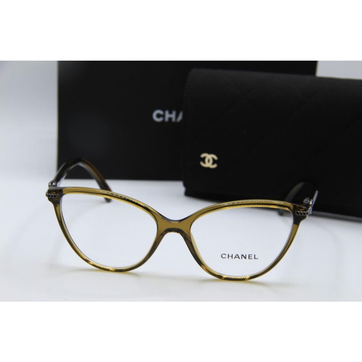 Chanel 3457 C. 1742 Olive Black Eyeglasses W/case 53-16