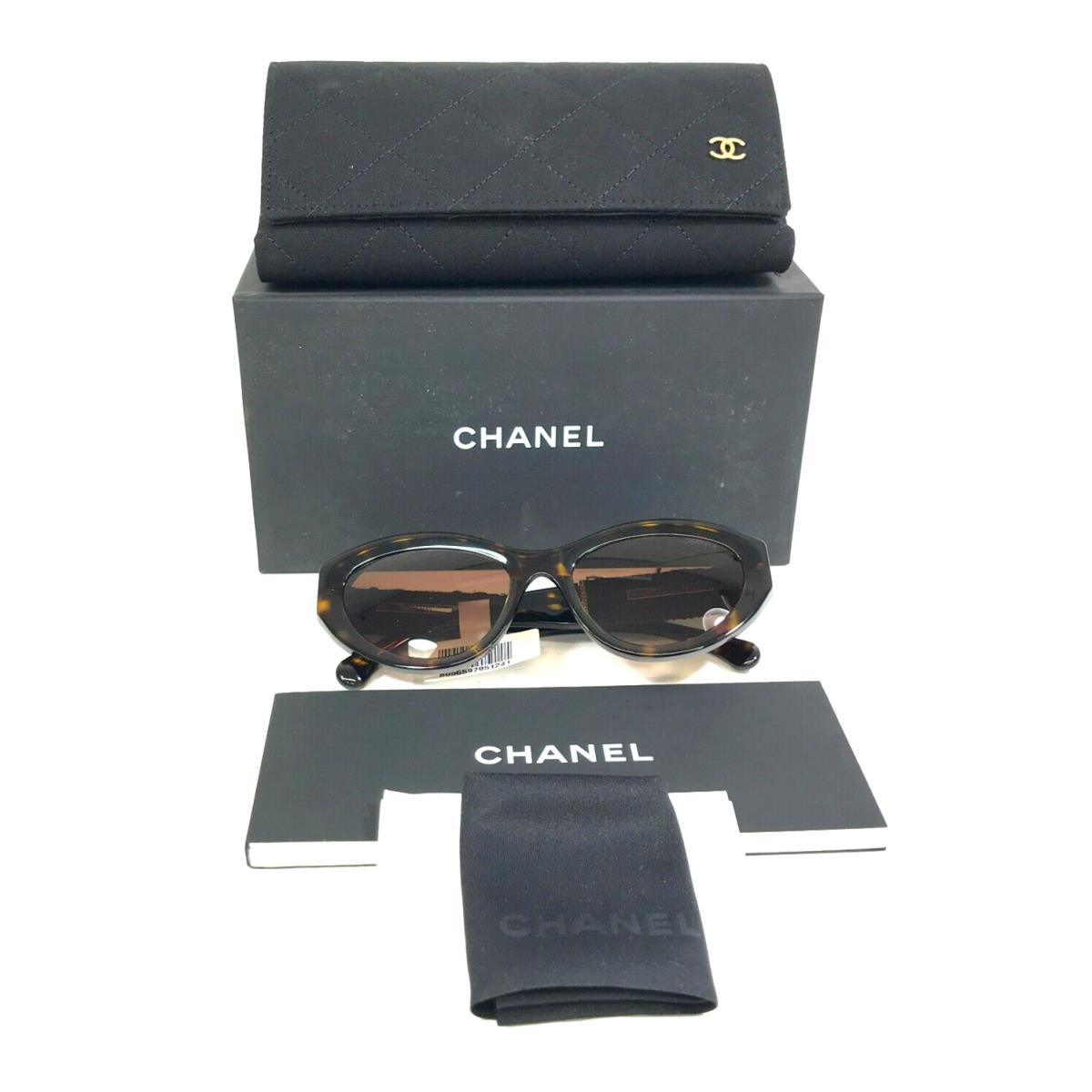 Chanel Sunglasses 5513 c.714/S5 Tortoise Tweed Frames w/ Brown Lenses 55-18-140