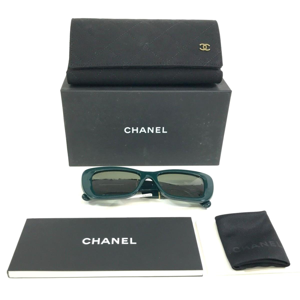 Chanel Sunglasses 5514 c.1459/S3 Green Tweed Frames with Green Lenses 53-17-140