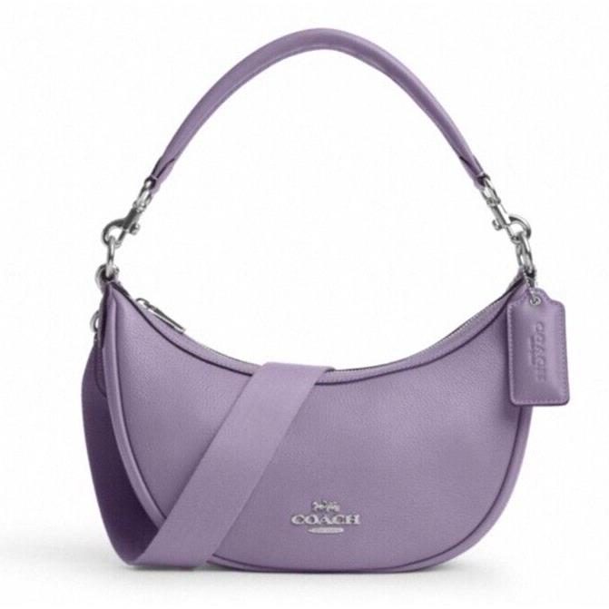 Coach CR282 Aria Shoulder Bag Pebble Leather Light Violet