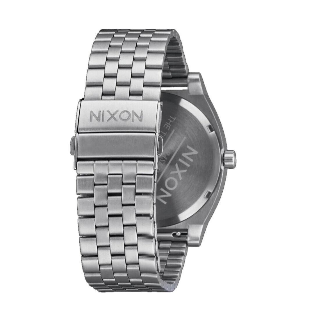 Nixon Time Teller Solar Watch Silver/dusty Blue Stainless Steel Analog Watch