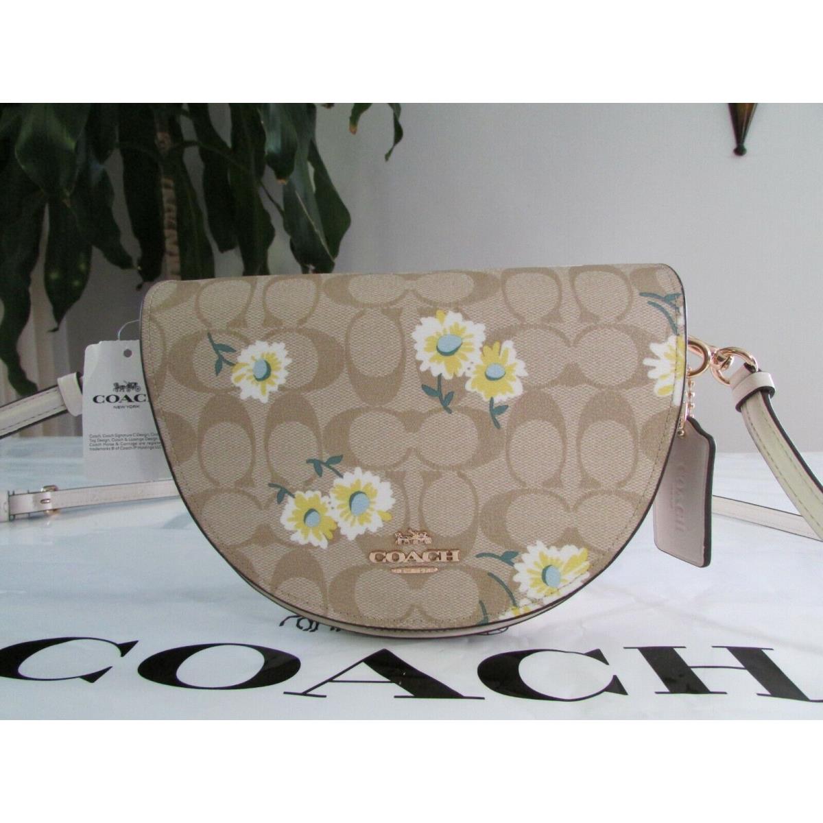 Coach Ellen Crossbody In Signature Canvas with Daisy Print C3597 Light Khaki