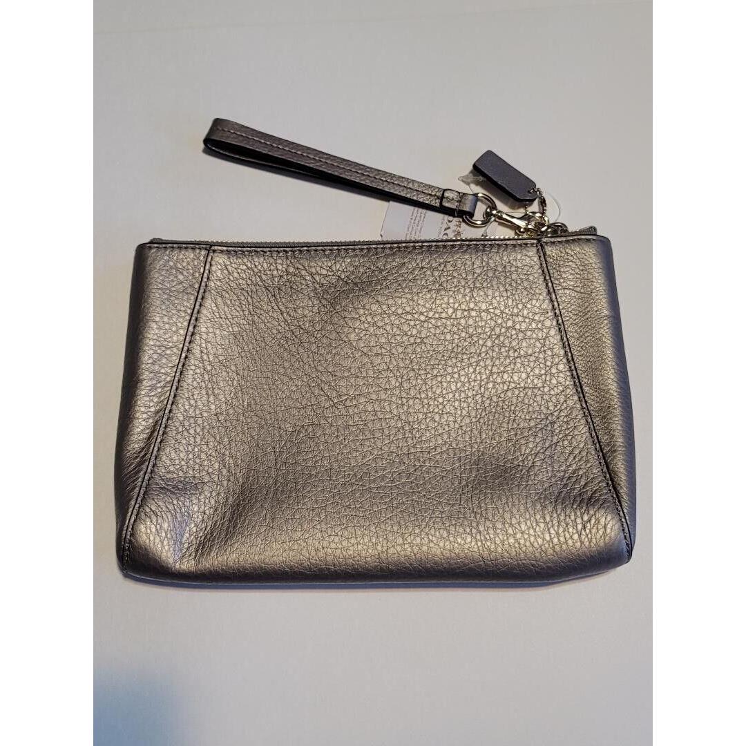 Coach Pebble Leather Morgan Clutch 24 F53417 Metallic