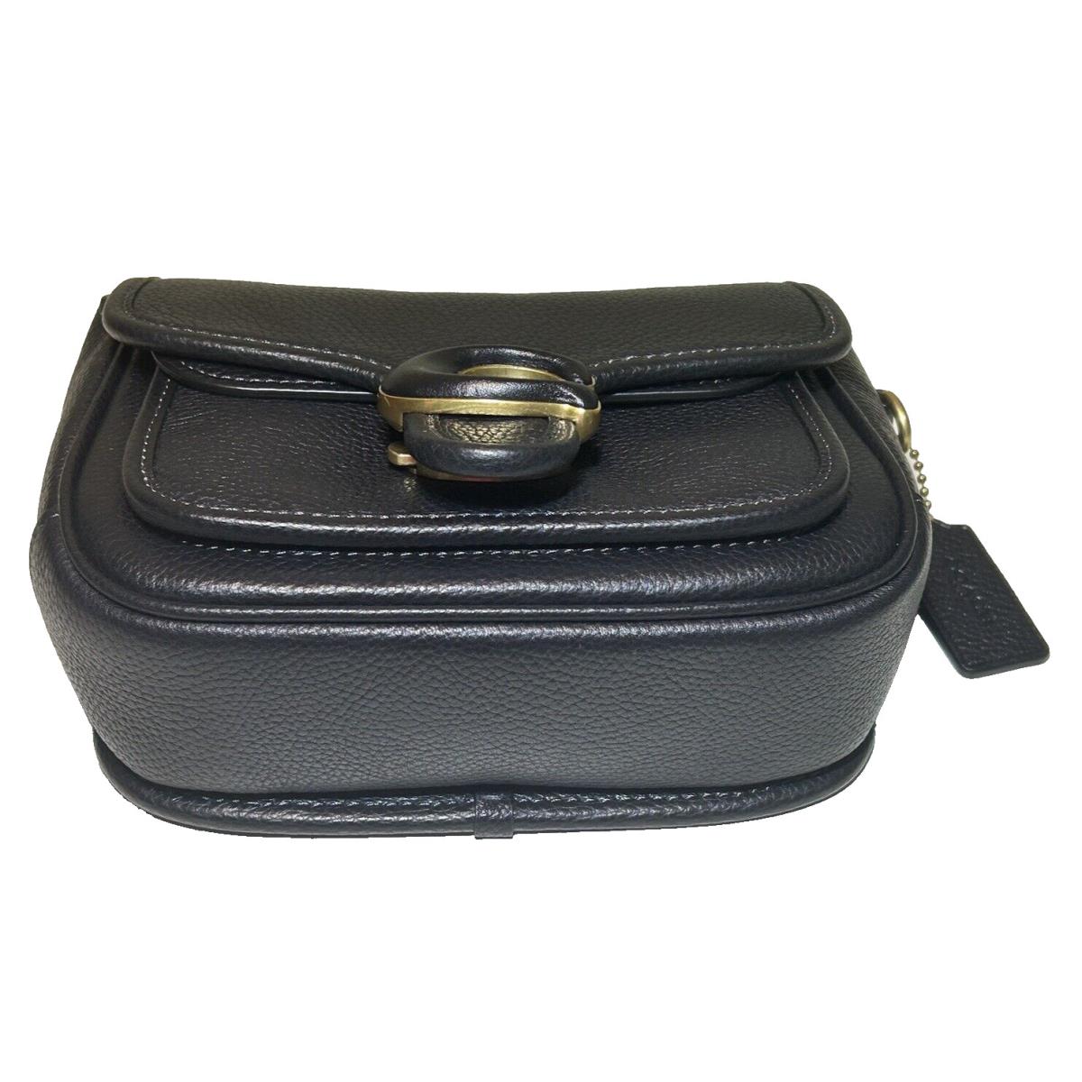 Coach Polished Pebble Tabby Messenger Handbag Crossbody 19 Black Leather Purse