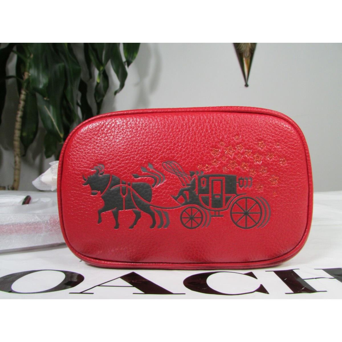 Coach Leather Convertible Belt or Crossbody with Ox and Carriage C2256 Red