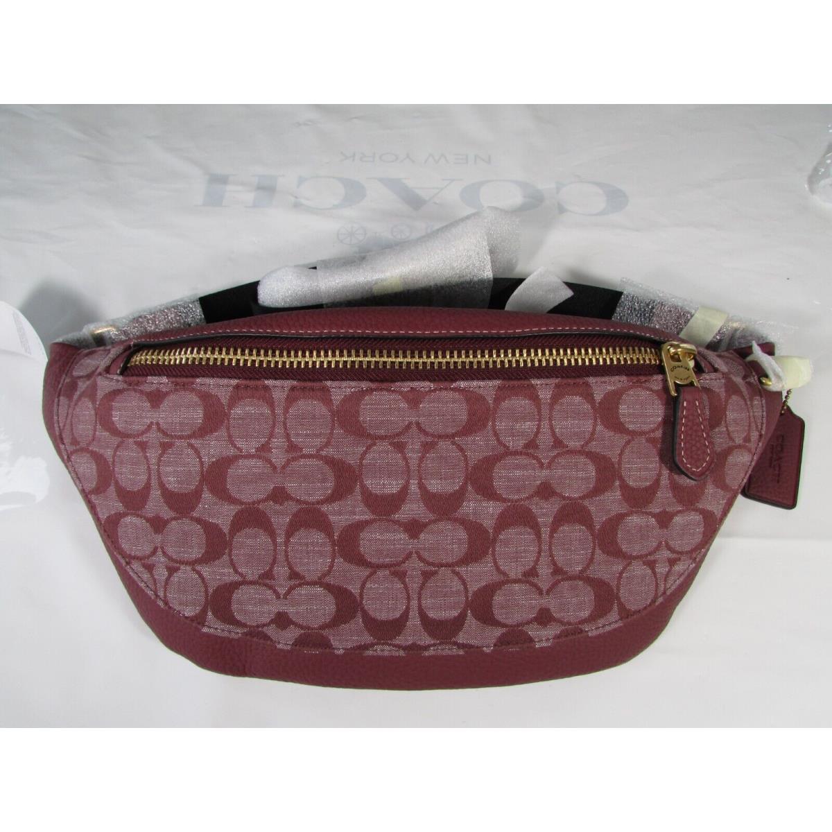 Coach Warren Belt Bag In Signature Chambray CG994 Wine