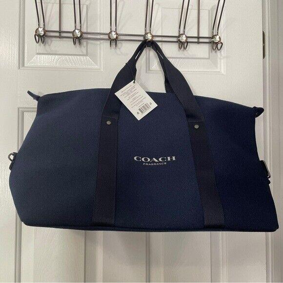 Coach Unisex Weekender Overnighter Duffle Bag Travel Carryon Large Navy Blue