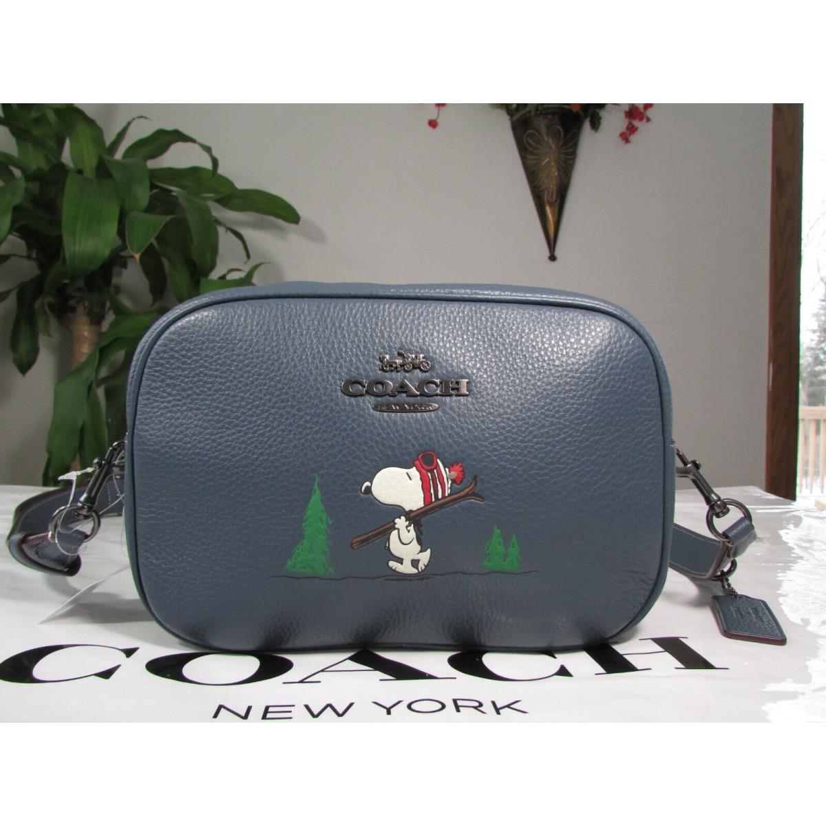 Coach X Peanuts Jamie Camera Bag with Snoopy Ski Motif CF305 Denim Multi