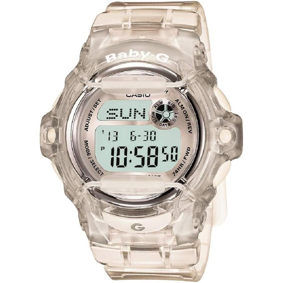 Casio Women`s Baby G Quartz Illuminated Watch with Resin Strap Colors Choices Clear