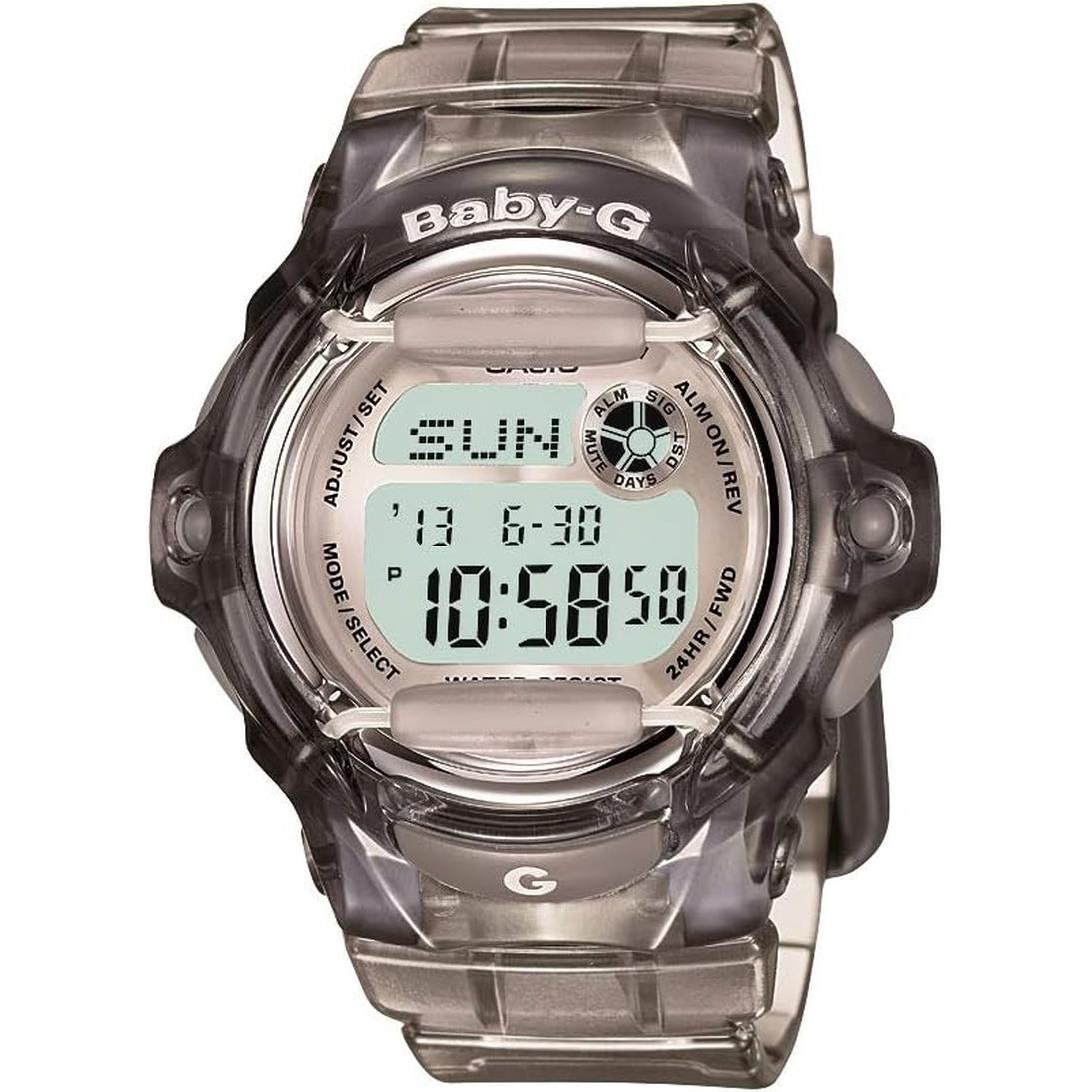 Casio Women`s Baby G Quartz Illuminated Watch with Resin Strap Colors Choices Gray