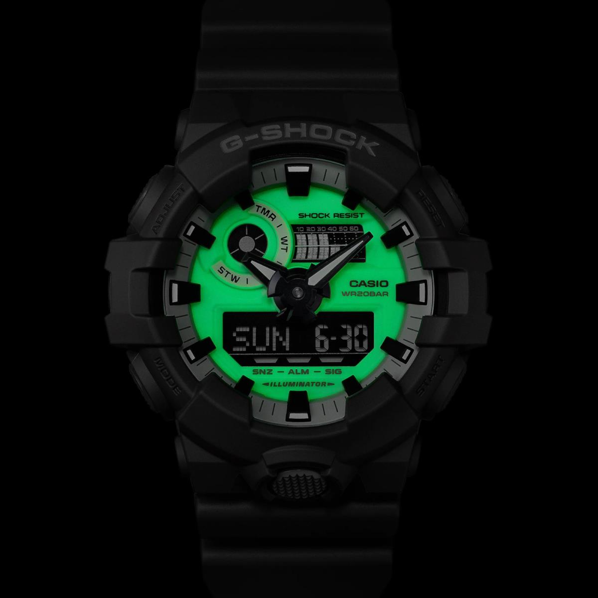 Casio G-shock Hidden Glow Gray Analog/digital Watch GA-700HD-8A