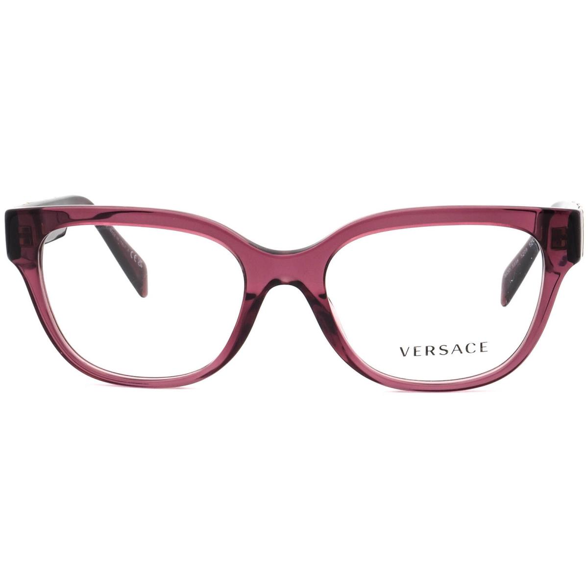 Versace Eyeglasses Mod. 3338 5209 Transparent Violet/gold Square Italy 52-18 140 - Frame: Transparent Violet/Gold