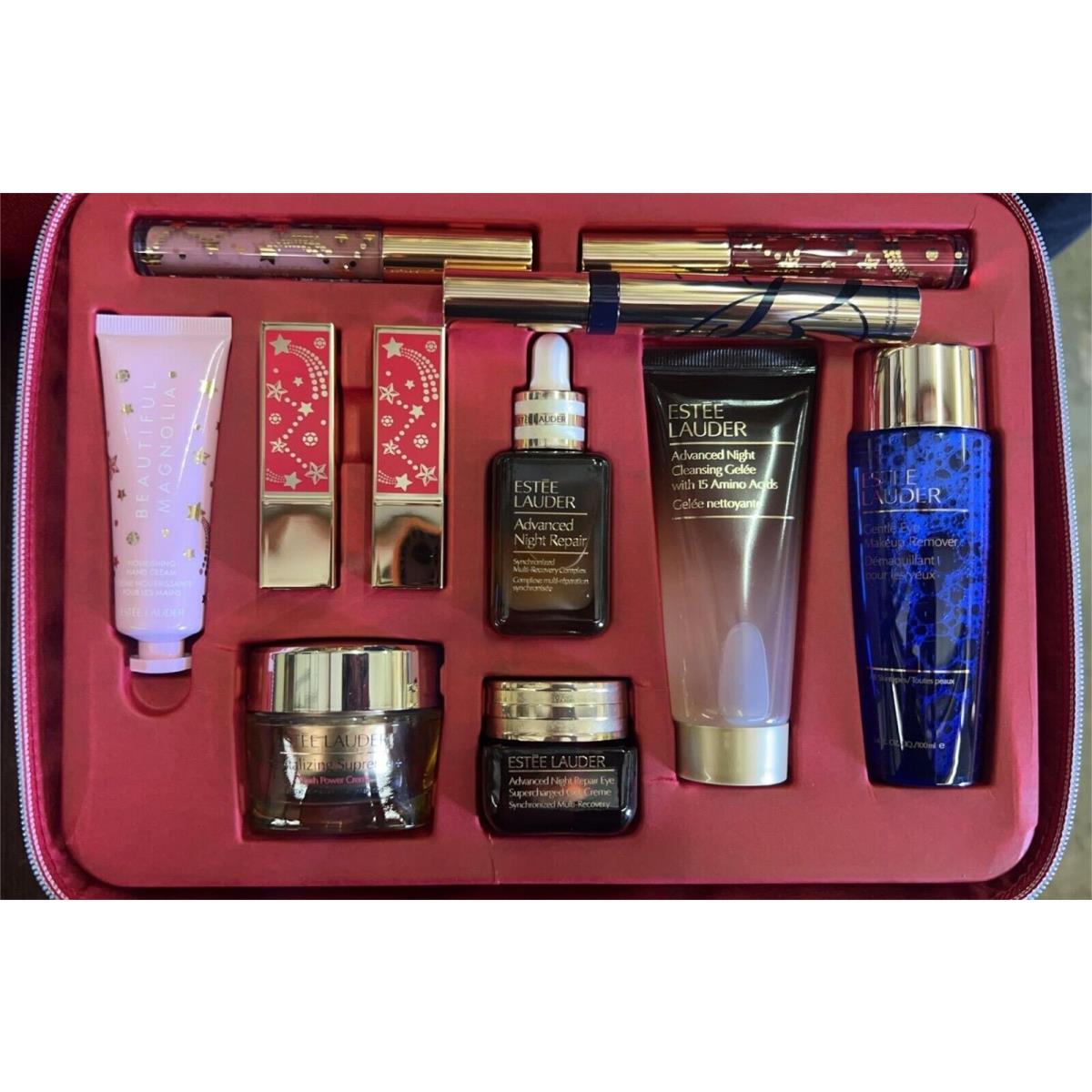 Estee Lauder 2023 Holiday Blockbuster Makeup Gift Set with Train Case 11 Pieces