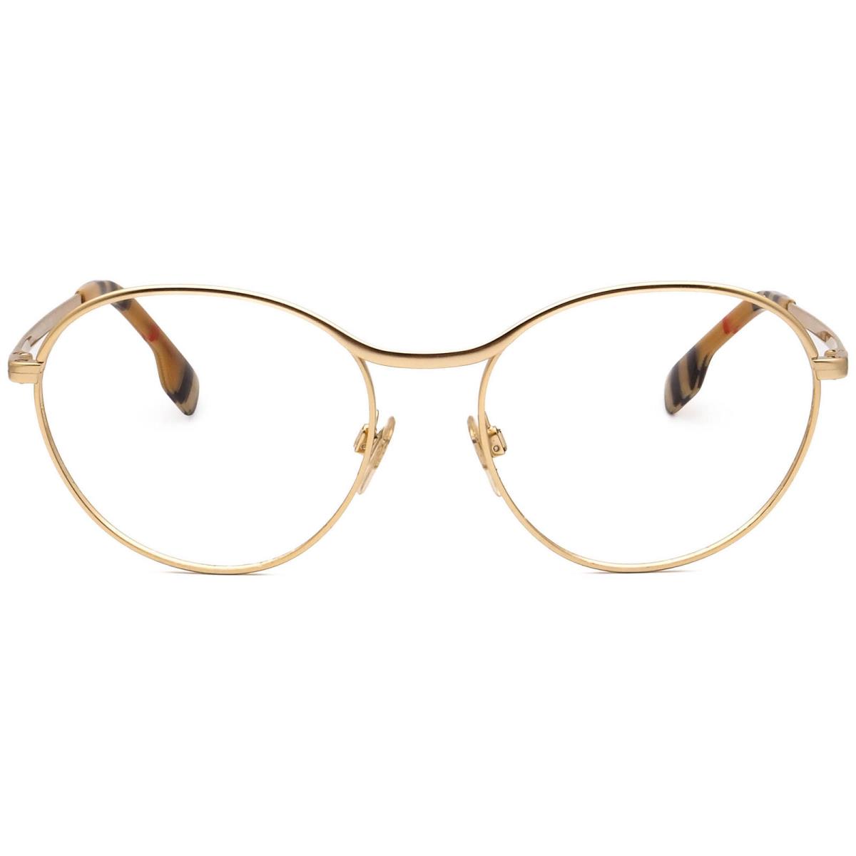 Burberry Eyeglasses B 1337 1297 Gold Stretched Round Metal Frame Italy 53-17 140