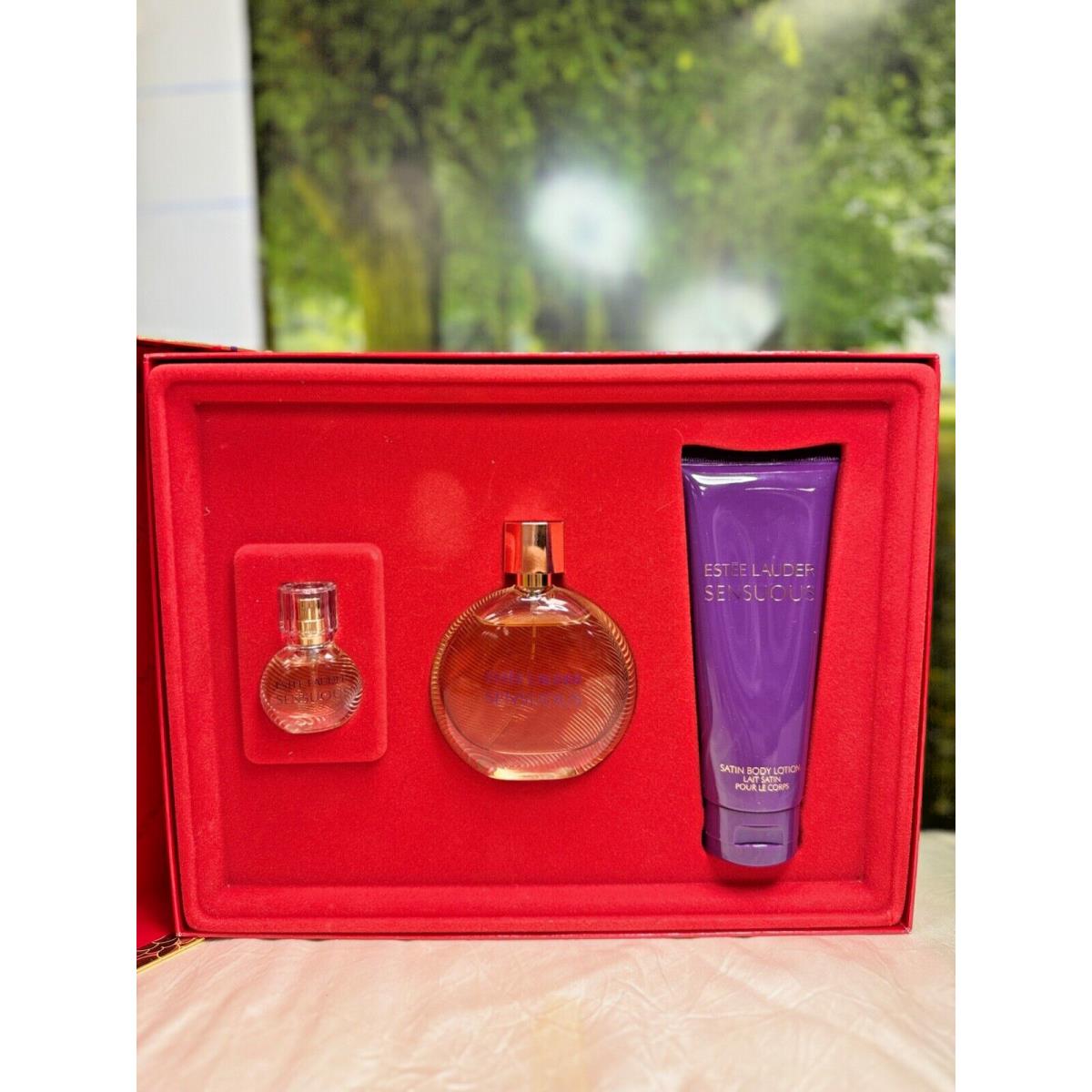 Estee Lauder Sensuous 50ML Edp Spray Body Lotion 100ML 4ML Edp Mini Spray