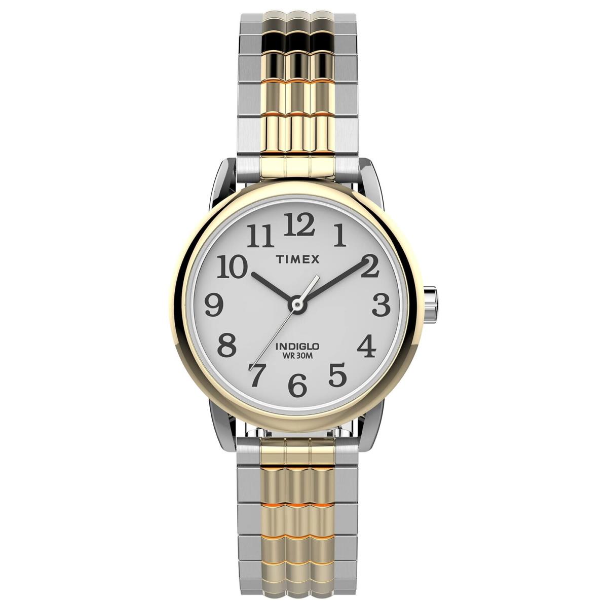 Timex Women`s Easy Reader 25mm Perfect Fit Watch Two-tone Case White Dial