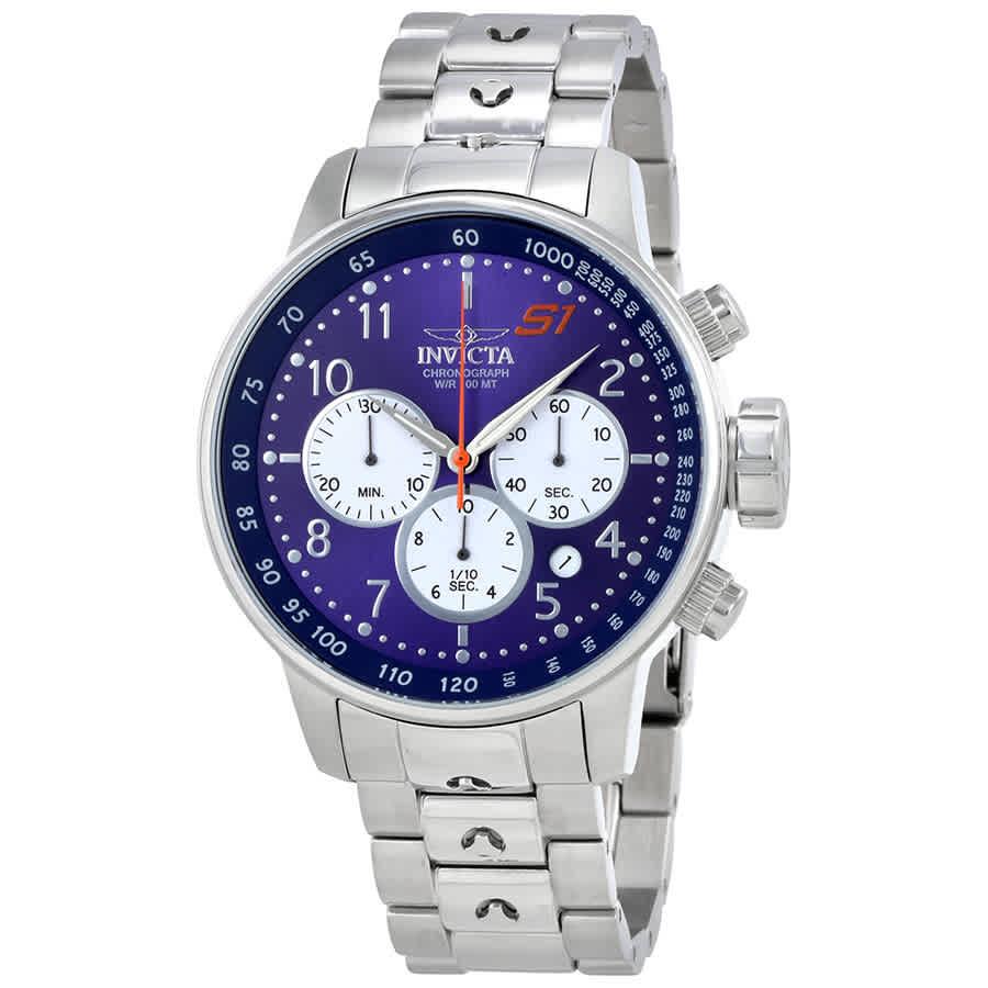 Invicta S1 Rally Chronograph Blue Dial Men`s Watch - Style /: Blue / White