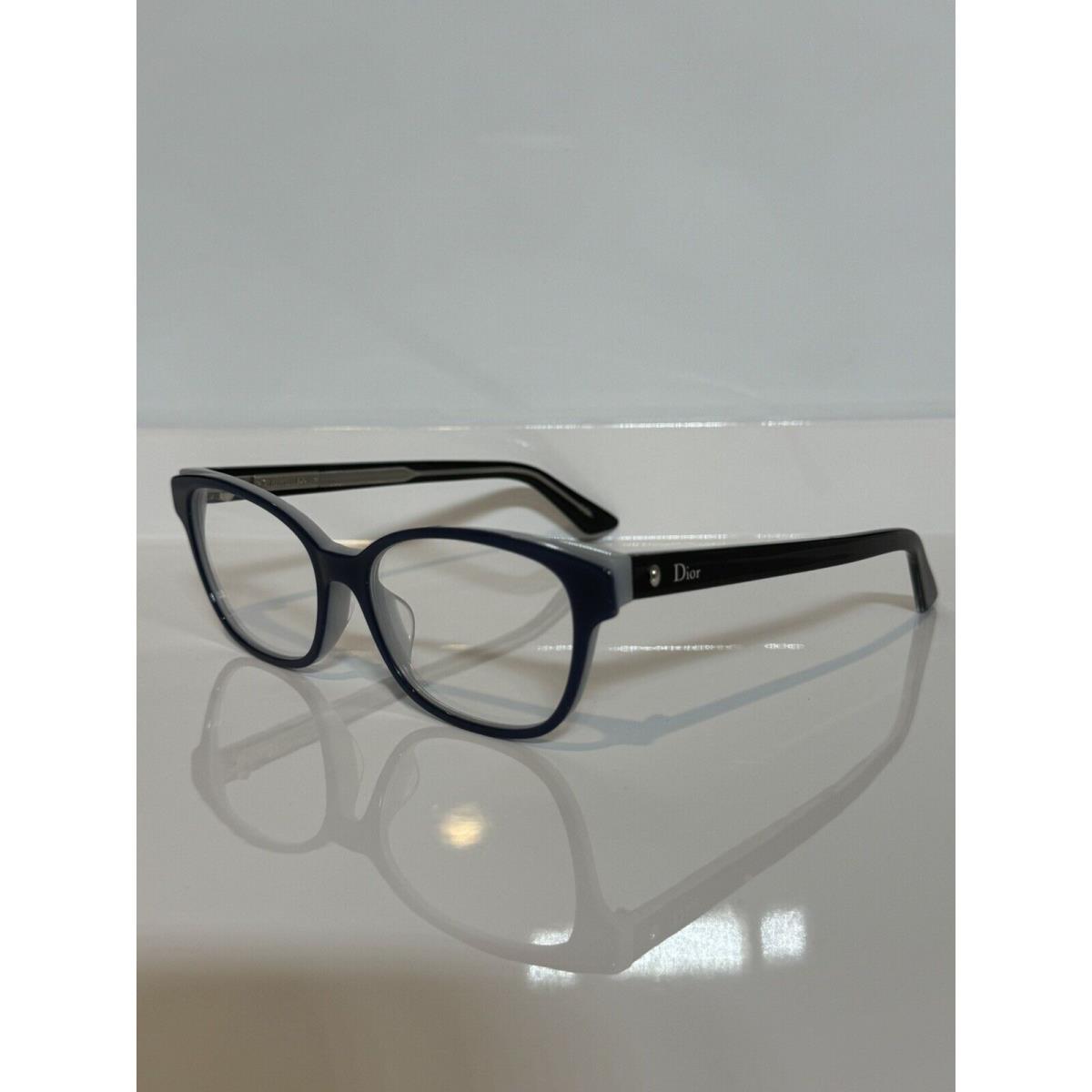 Dior CD Montaigne 3F Sgl Blue Frame w. Black Temples Eyeglasses 52mm