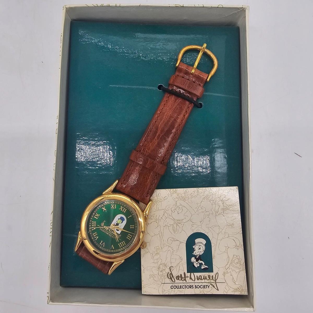 Walt Disney Collectors Society 1997 Watch Fossil Exclusive Jiminy Cricket Art