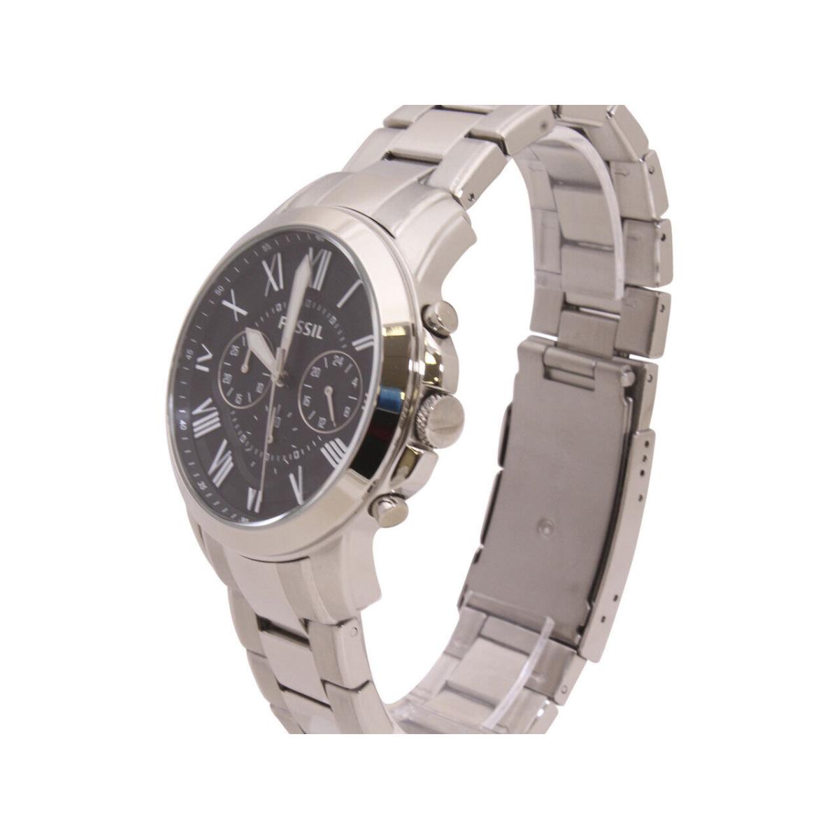 Fossil Men`s Grant FS4736IE FS/4736/IE Silver Stainless Steel Analog Watch - Silver