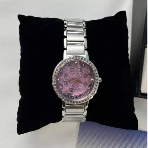 No Box Womens Seiko Lunar Mop Crystal Pink Purple Ladies Watch W9