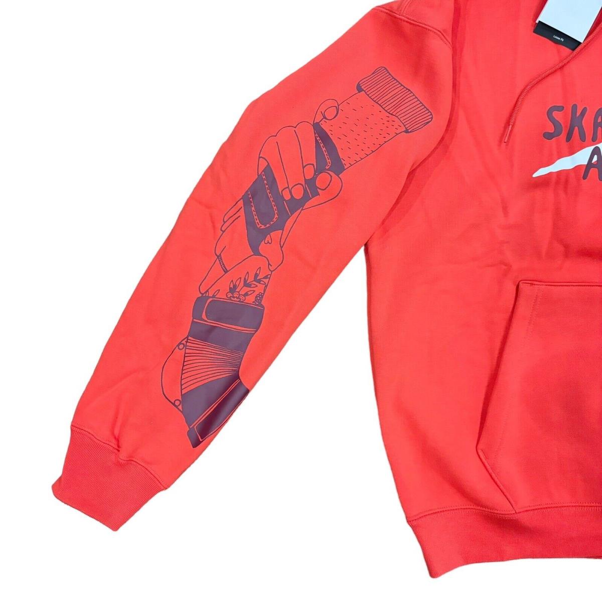 Nike SB `skate Like A Girl` Crimson Hoodie Sweatshirt Size Small DQ7304-696