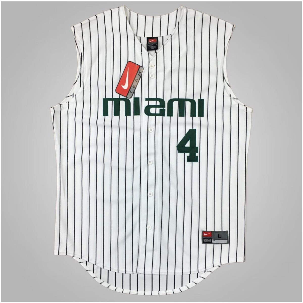 Nike Miami Pinstripe Men`s Sleeveless Baseball Jersey L Vintage 2001 Y2K