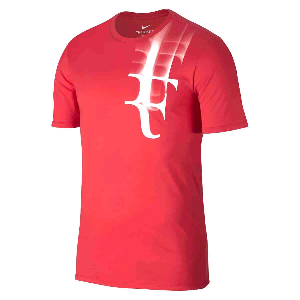 Nike L Men`s RF Roger Federer Tennis/pickleball T-shirt-red 871729-653