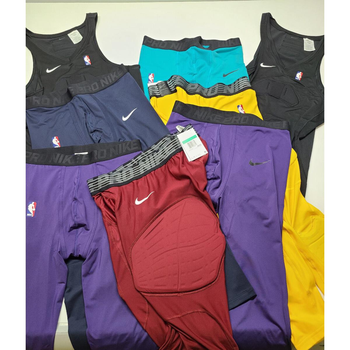 Lot Nike Nba Athletic Wear Men`s Xlt Bottoms Padded Tights Tanks Nwot Lot/8