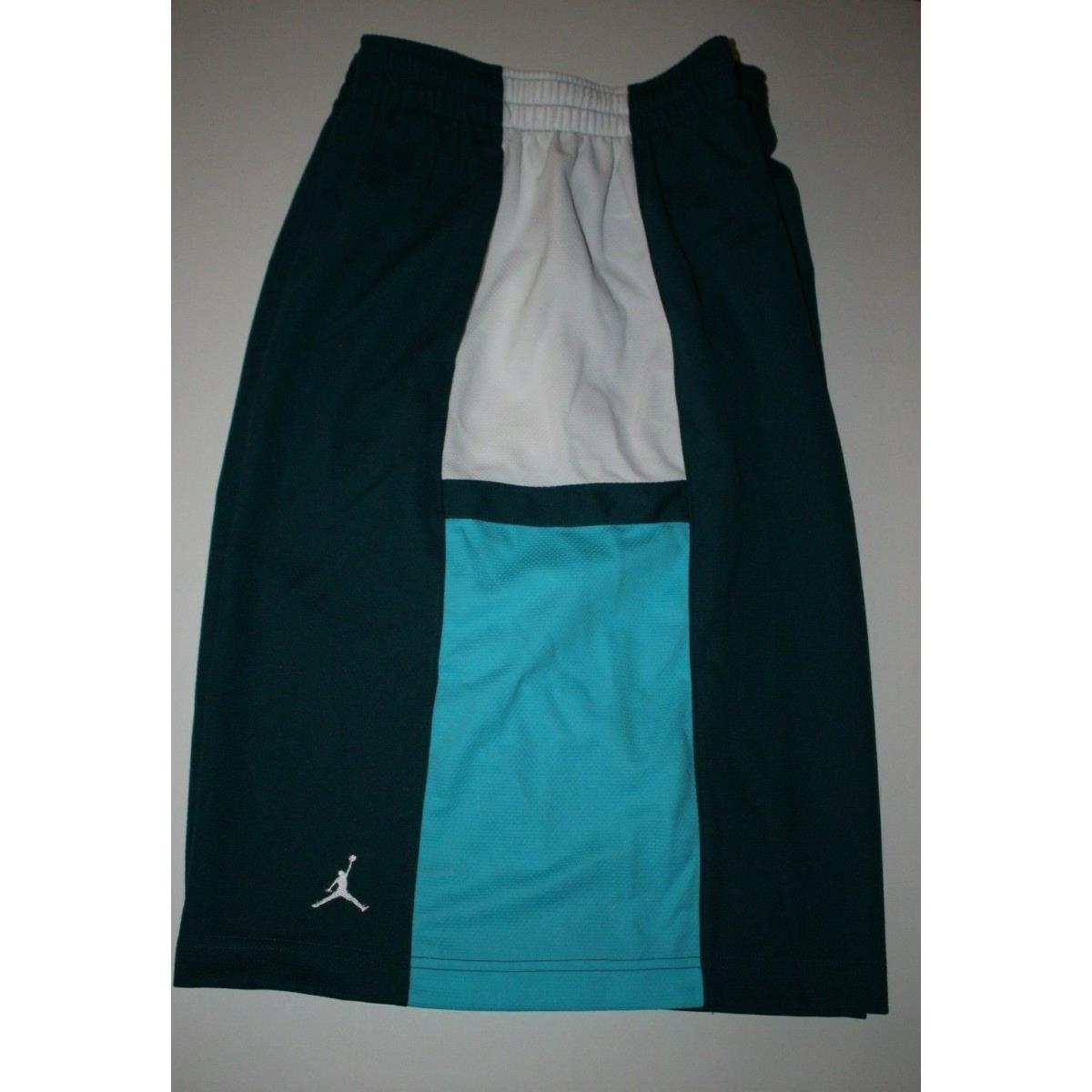 Vintage 2013 Nike Air Jordan 1 Retro Men`s 2XL Sport Cut Shorts Green/blue/white