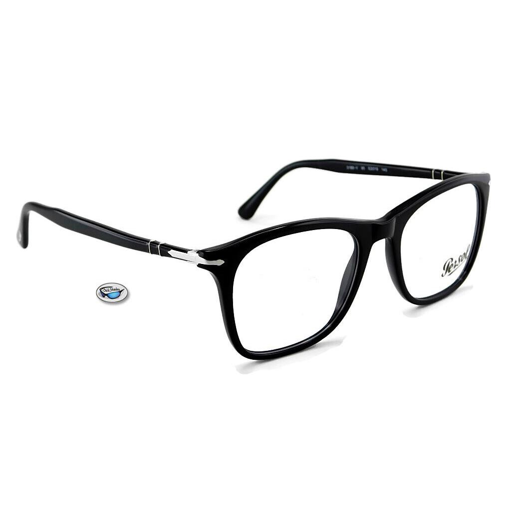 Persol Eyeglasses PO3188V 95 - Shiny Black / Clear Demo Lens